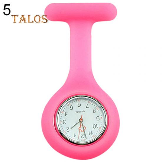 Силиконовые кварцевые часы для медицинских работников розовый